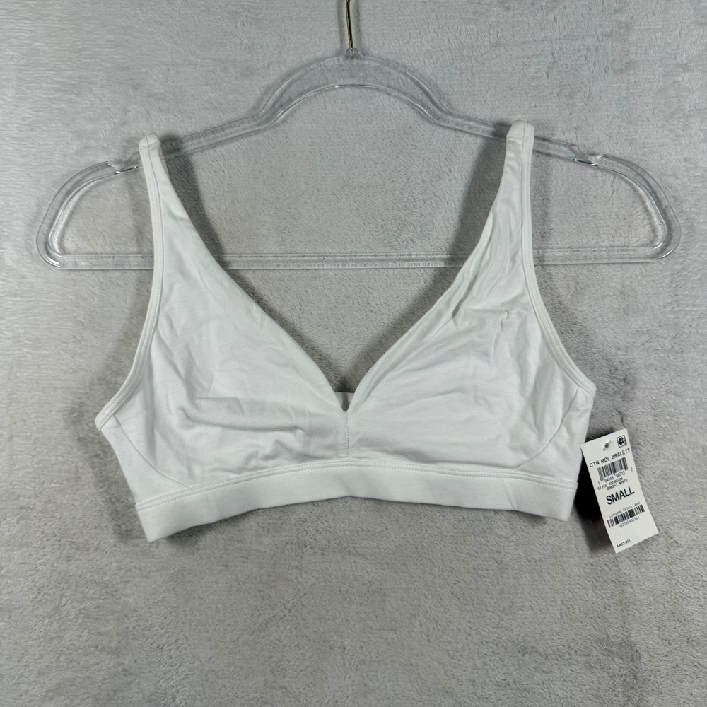 State of Day Intimates Cotton Modal Bralette Bright White 100180226 Small New